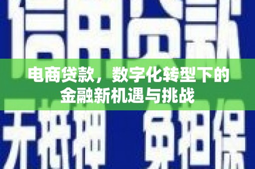 弥陀电商贷款，数字化转型下的金融新机遇与挑战