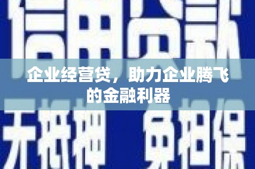 弥陀企业经营贷，助力企业腾飞的金融利器