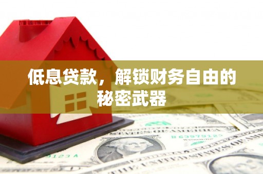弥陀低息贷款，解锁财务自由的秘密武器
