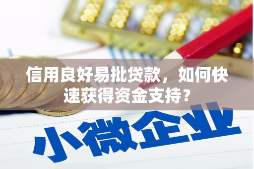 弥陀信用良好易批贷款，如何快速获得资金支持？