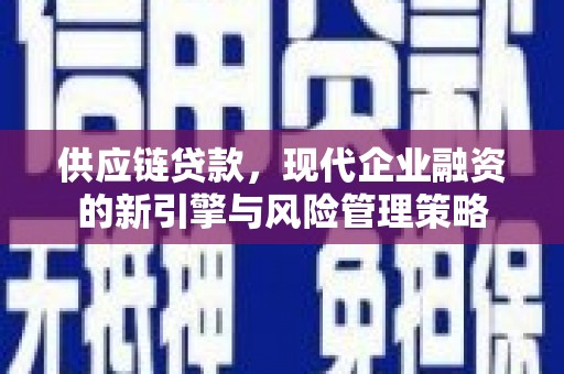 弥陀供应链贷款，现代企业融资的新引擎与风险管理策略