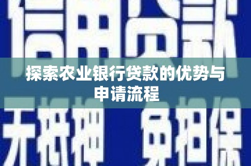 弥陀探索农业银行贷款的优势与申请流程