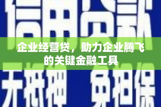 弥陀企业经营贷，助力企业腾飞的关键金融工具