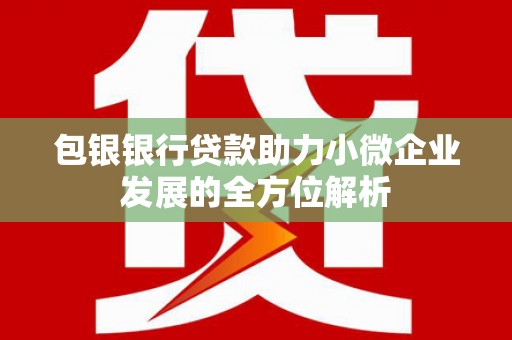 弥陀包银银行贷款助力小微企业发展的全方位解析