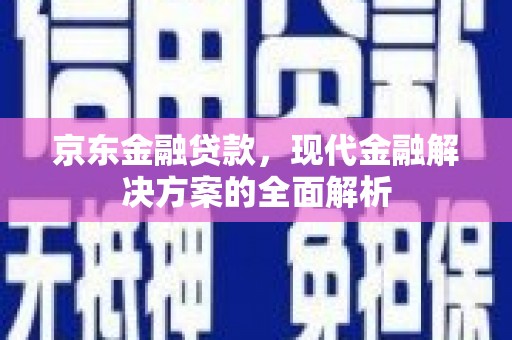 弥陀京东金融贷款，现代金融解决方案的全面解析