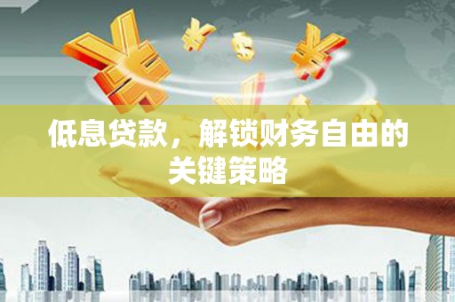 弥陀低息贷款，解锁财务自由的关键策略