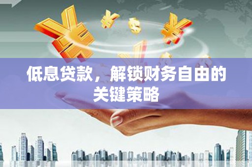 弥陀低息贷款，解锁财务自由的关键策略