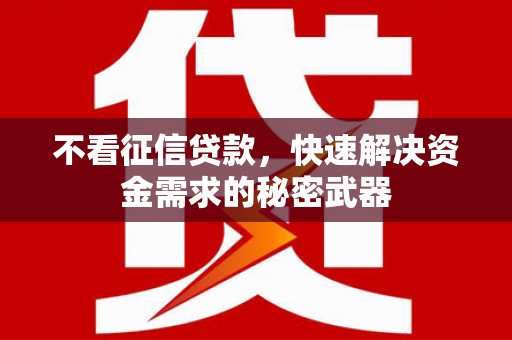 弥陀不看征信贷款，快速解决资金需求的秘密武器