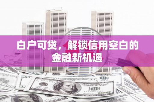 弥陀白户可贷，解锁信用空白的金融新机遇
