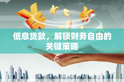 弥陀低息贷款，解锁财务自由的关键策略