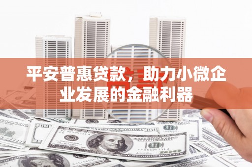 弥陀平安普惠贷款，助力小微企业发展的金融利器