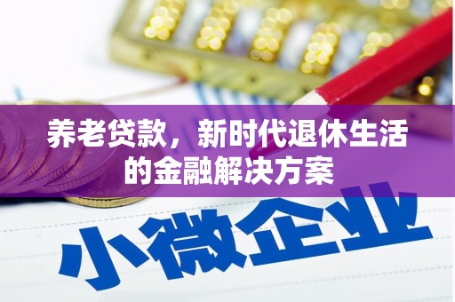 弥陀养老贷款，新时代退休生活的金融解决方案